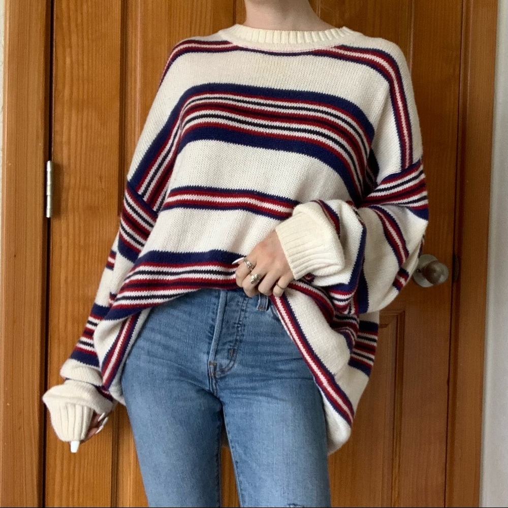 Red White and Blue Striped Sweater